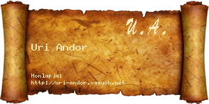 Uri Andor névjegykártya